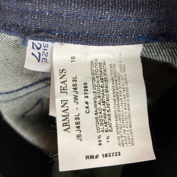 Armani Jeans Indigo Series 008 Ultra Wide Flare Leg Size 27 - Picture 4 of 5